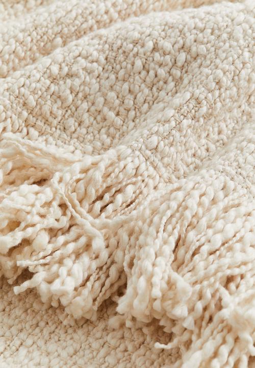 H&M - Textured cotton blanket - cream