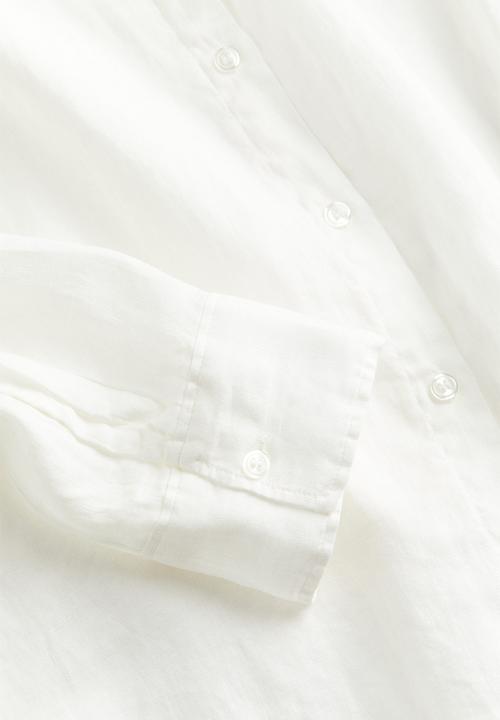 H&M - Long linen shirt - white