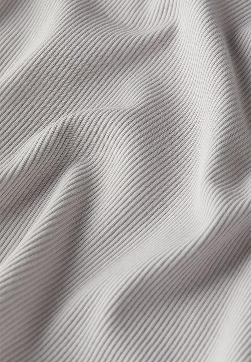 H&M - Cropped ribbed t-shirt - grey