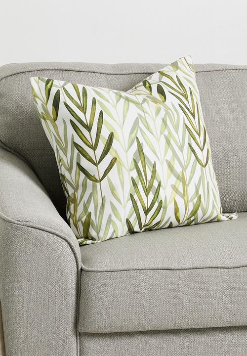 Sixth Floor - Leaves printed cushion cover - Olive