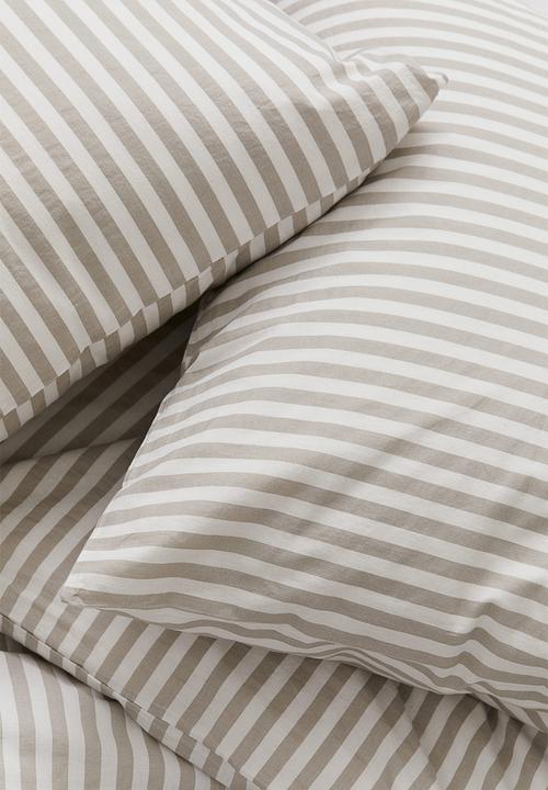 H&M - Cotton double/king duvet cover set - beige