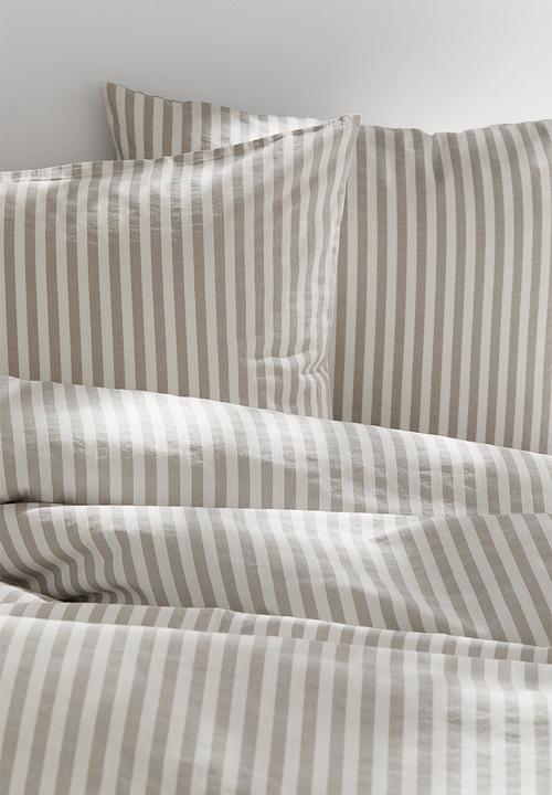 H&M - Cotton double/king duvet cover set - beige