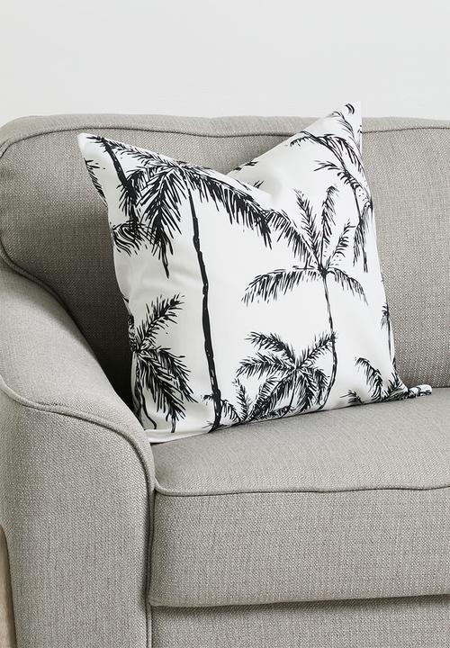 Sixth Floor - Palm printed cushion cover - Black & White