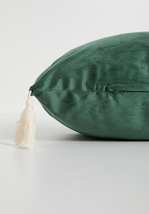 Sixth Floor - Tessa velvet cushion cover - Dark Green