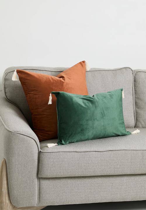 Sixth Floor - Tessa velvet cushion cover - Dark Green