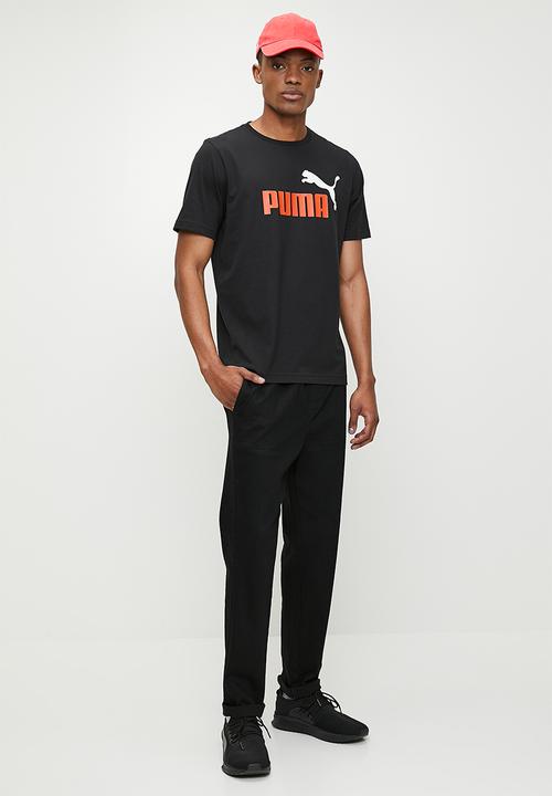 PUMA - ESS+ 2 Col Logo Tee - Puma Black-red mazing