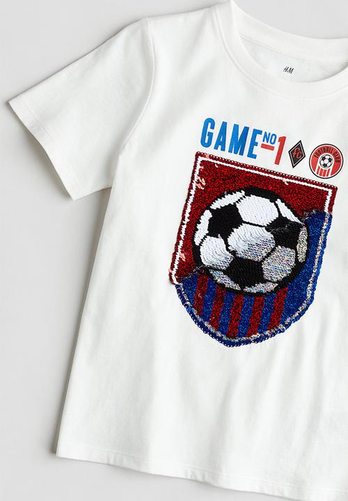 H&M - Reversible-sequin t-shirt - white,multi
