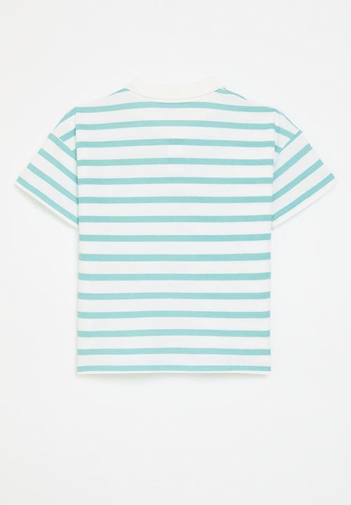 Pop Candy - Striped golf tee - green & white