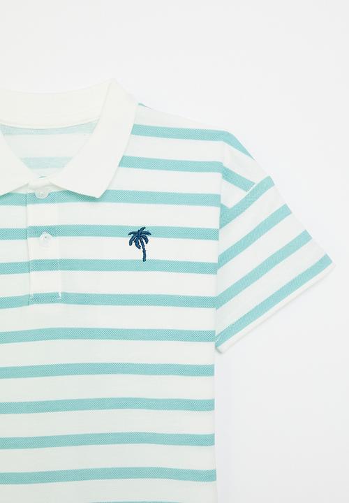 Pop Candy - Striped golf tee - green & white