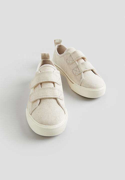 H&M - Canvas hook and loop trainers - ecru 