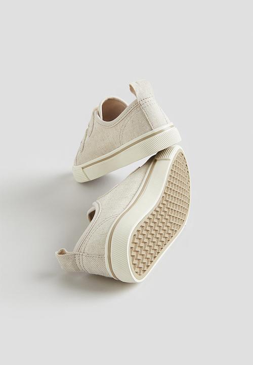 H&M - Canvas hook and loop trainers - ecru 