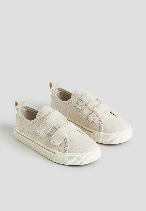 H&M - Canvas hook and loop trainers - ecru 