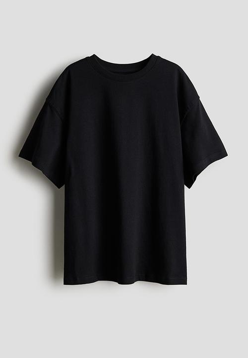 Oversized cotton jersey t-shirt - black - 1227896003