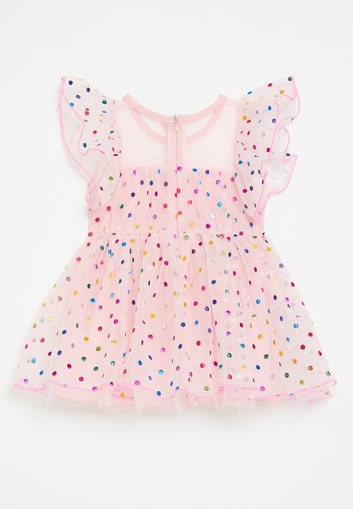 Pop Candy - Polka dot mesh dress - pink