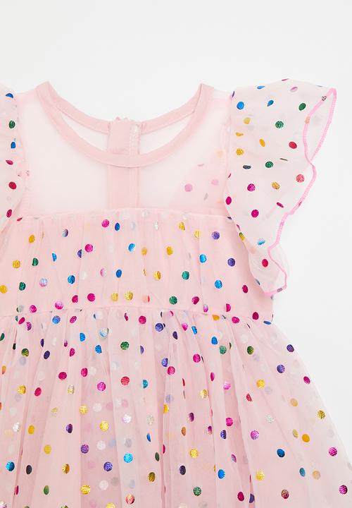 Pop Candy - Polka dot mesh dress - pink