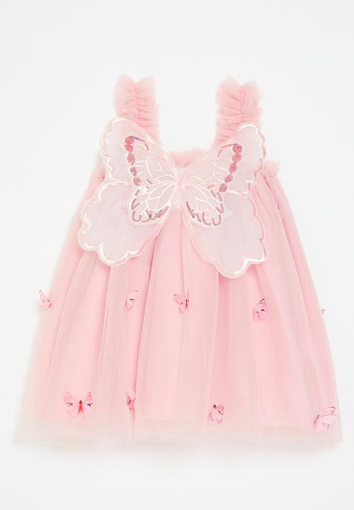 Pop Candy - Butterfly décor mesh dress - pink
