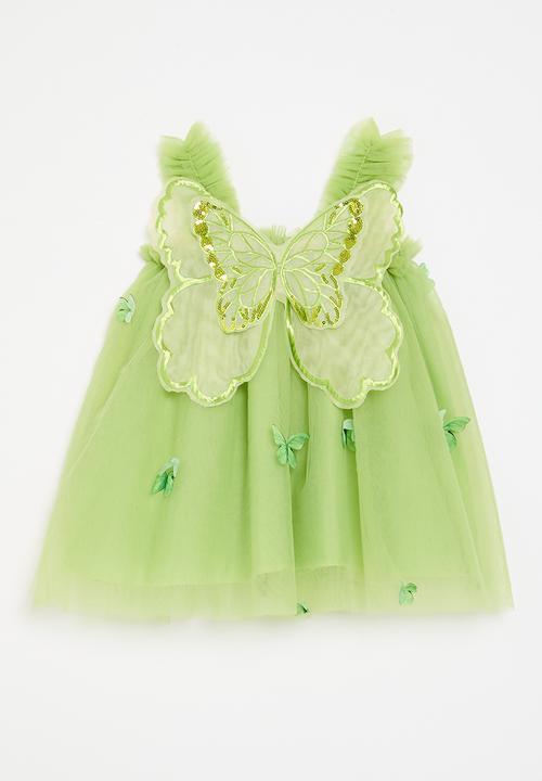 Pop Candy - Butterfly décor mesh dress - green