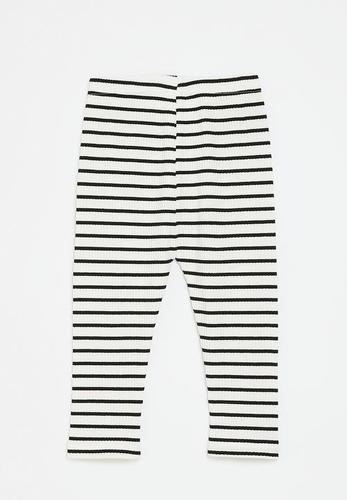 Pop Candy - Striped leggings - black & white