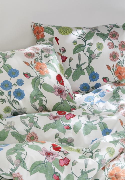 H&M - Floral double/king duvet cover set - white & floral