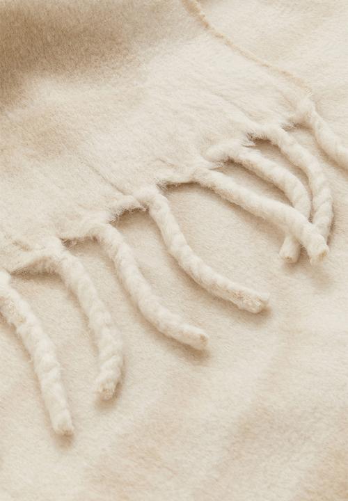 H&M - Patterned wool-blend blanket - beige