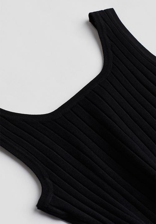 H&M - Rib-knit vest top - black