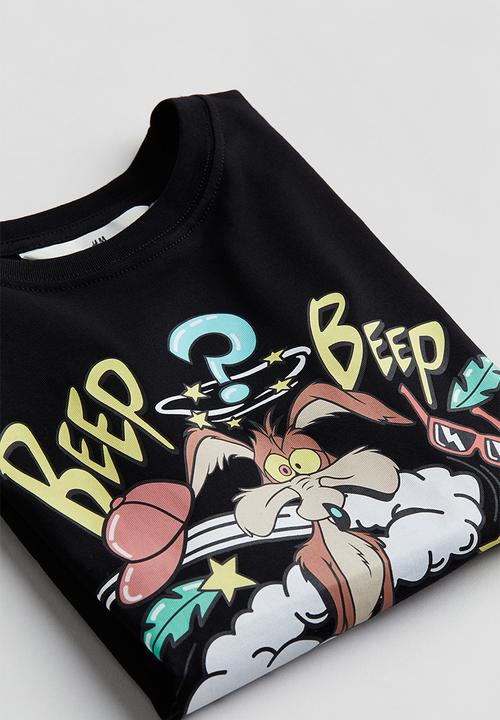 H&M - Printed t-shirt - black looney tunes
