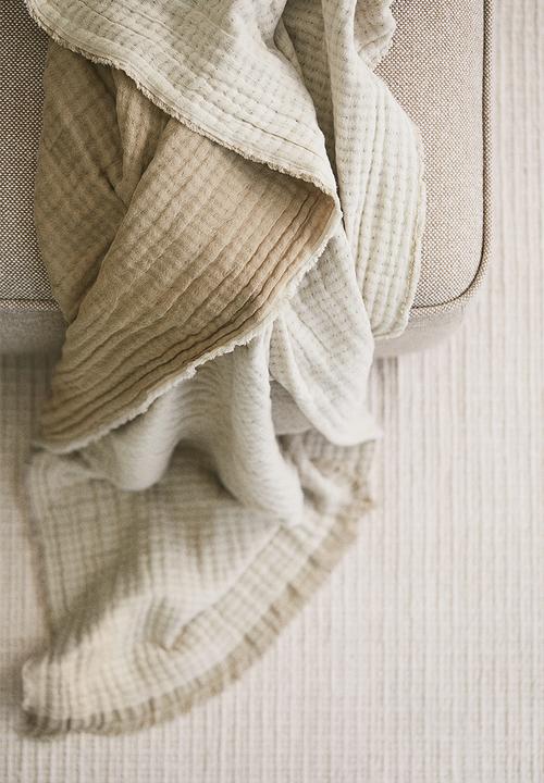 H&M - Cotton muslin blanket - beige