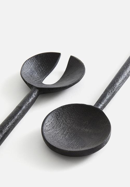 H&M - Wooden salad servers - black