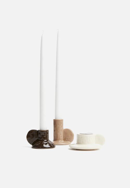 H&M - Stoneware candlestick - beige