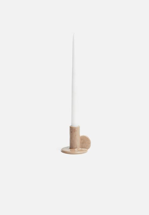 H&M - Stoneware candlestick - beige