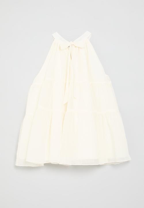 Pop Candy - Halter neck mesh dress - off white