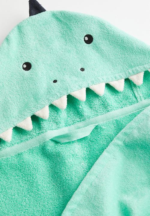 H&M - Hooded bath towel - mint green & dinosaur