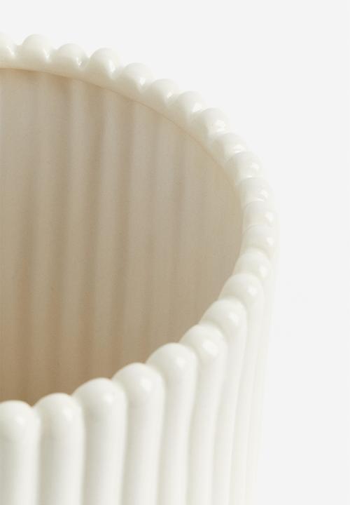 H&M - Large stoneware plant pot - white