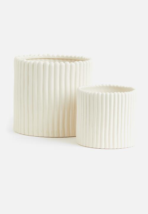 H&M - Large stoneware plant pot - white