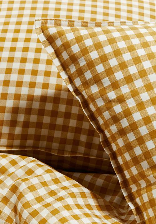 H&M - Patterned double/king size duvet cover set - yellow