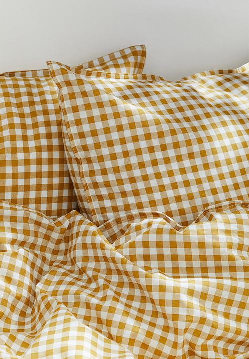 H&M - Patterned double/king size duvet cover set - yellow