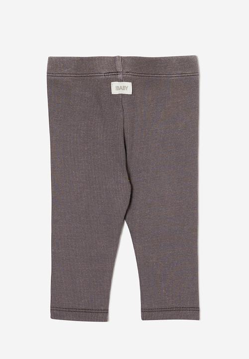 Cotton On - The row rib skinny legging - washed rabbit grey