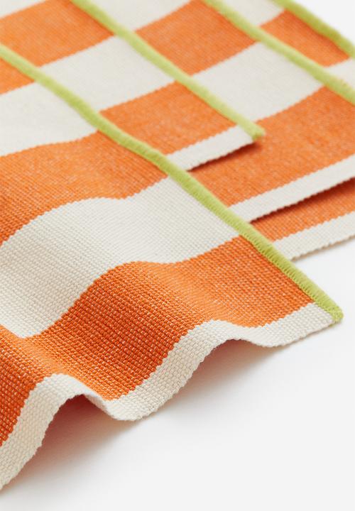 H&M - 4-Pack striped place mats - orange & striped
