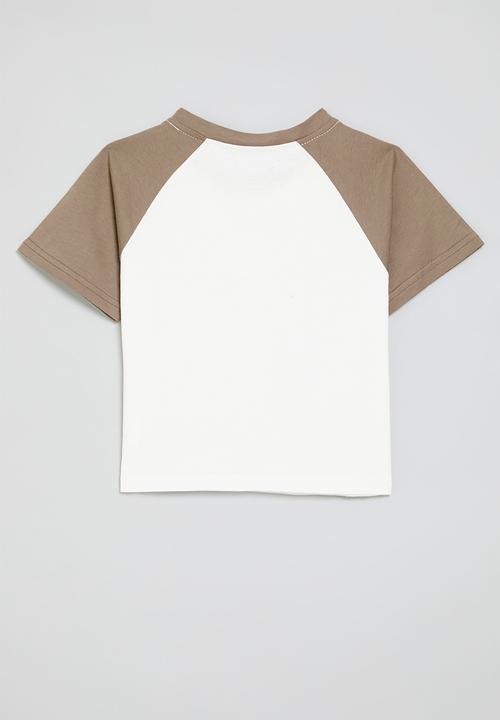 Pop Candy - Reglan tee - brown & white