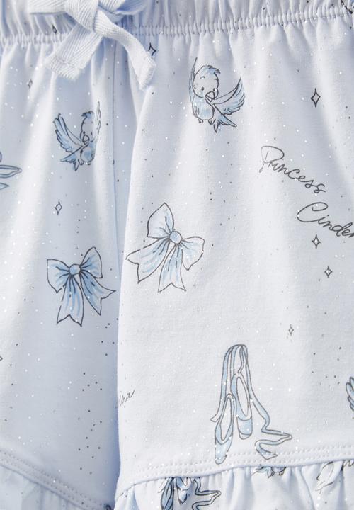 Cotton On - Cinderella stacey flutter short sleeve pyjama set licensed - blue