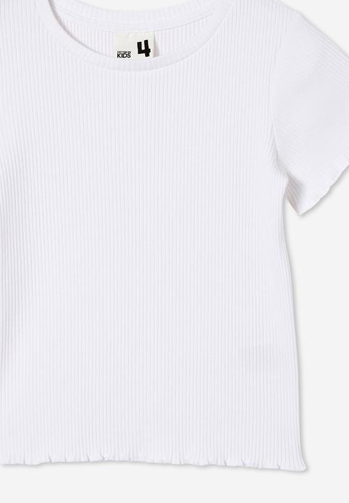 Cotton On - Raya rib baby tee - white rib