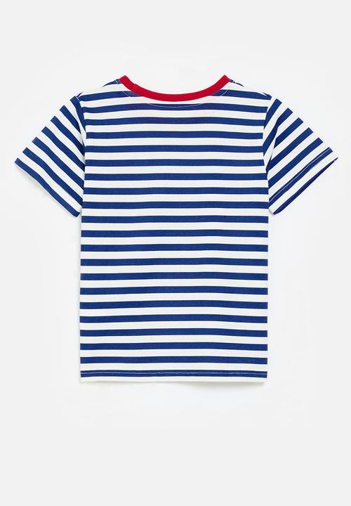 Pop Candy - Striped tee - blue & white