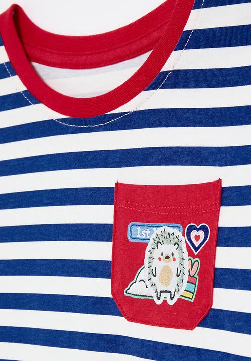 Pop Candy - Striped tee - blue & white