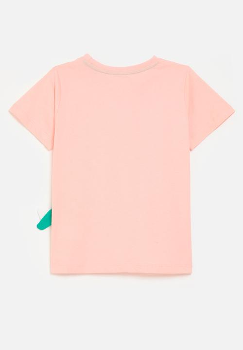 Pop Candy - Dino print crew neck tee-coral