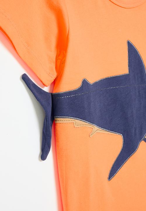 Pop Candy - Shark print tee - orange
