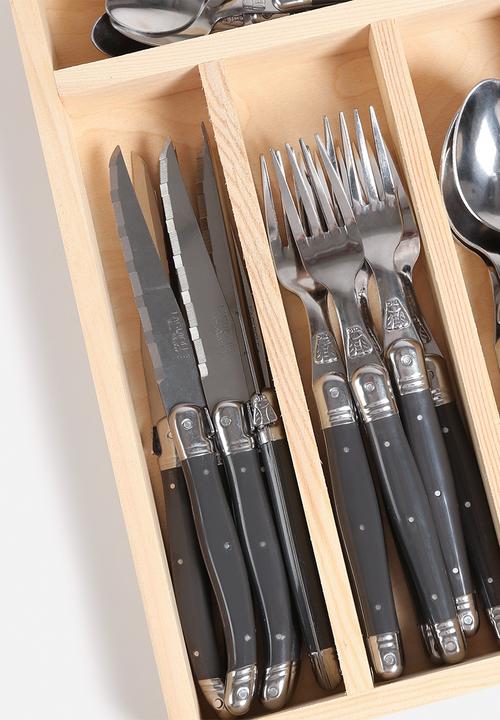 Superbalist Wine & Dine - Laguiole 24 Pce Tonic Grey Cutlery Set