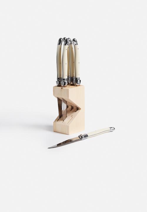 Superbalist Wine & Dine - 6 Pce Ivory Steak Knife Block