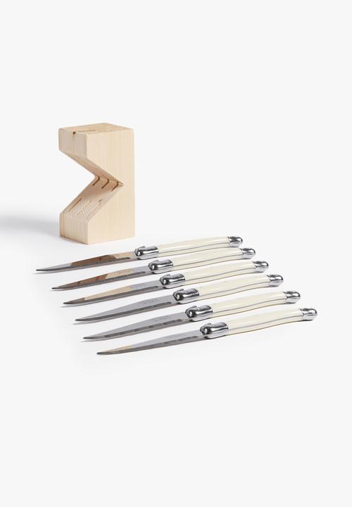 Superbalist Wine & Dine - 6 Pce Ivory Steak Knife Block