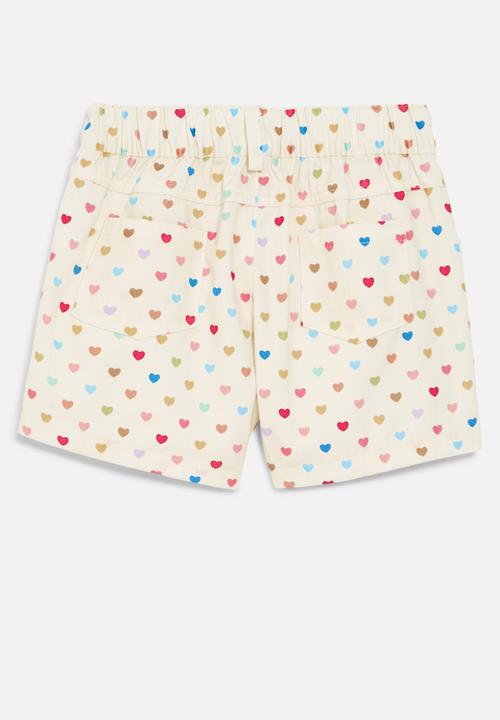 Pop Candy - Heart print shorts - yellow