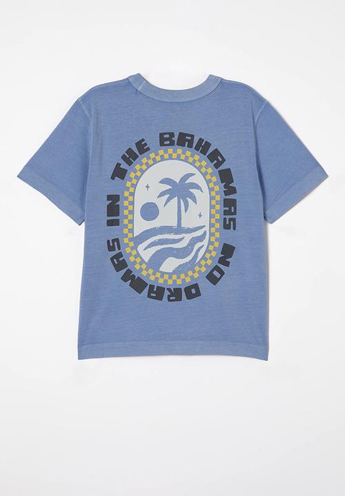 Cotton On - Jonny short sleeve graphic print tee - dusk blue